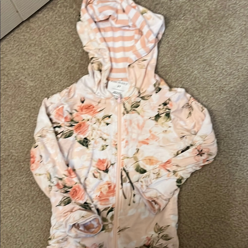 Posh Peanut Floral Kids Jacket - Pink and Green
